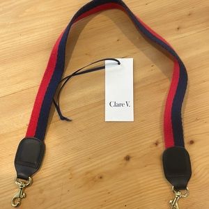 Clare V shoulder Strap (red and blue)